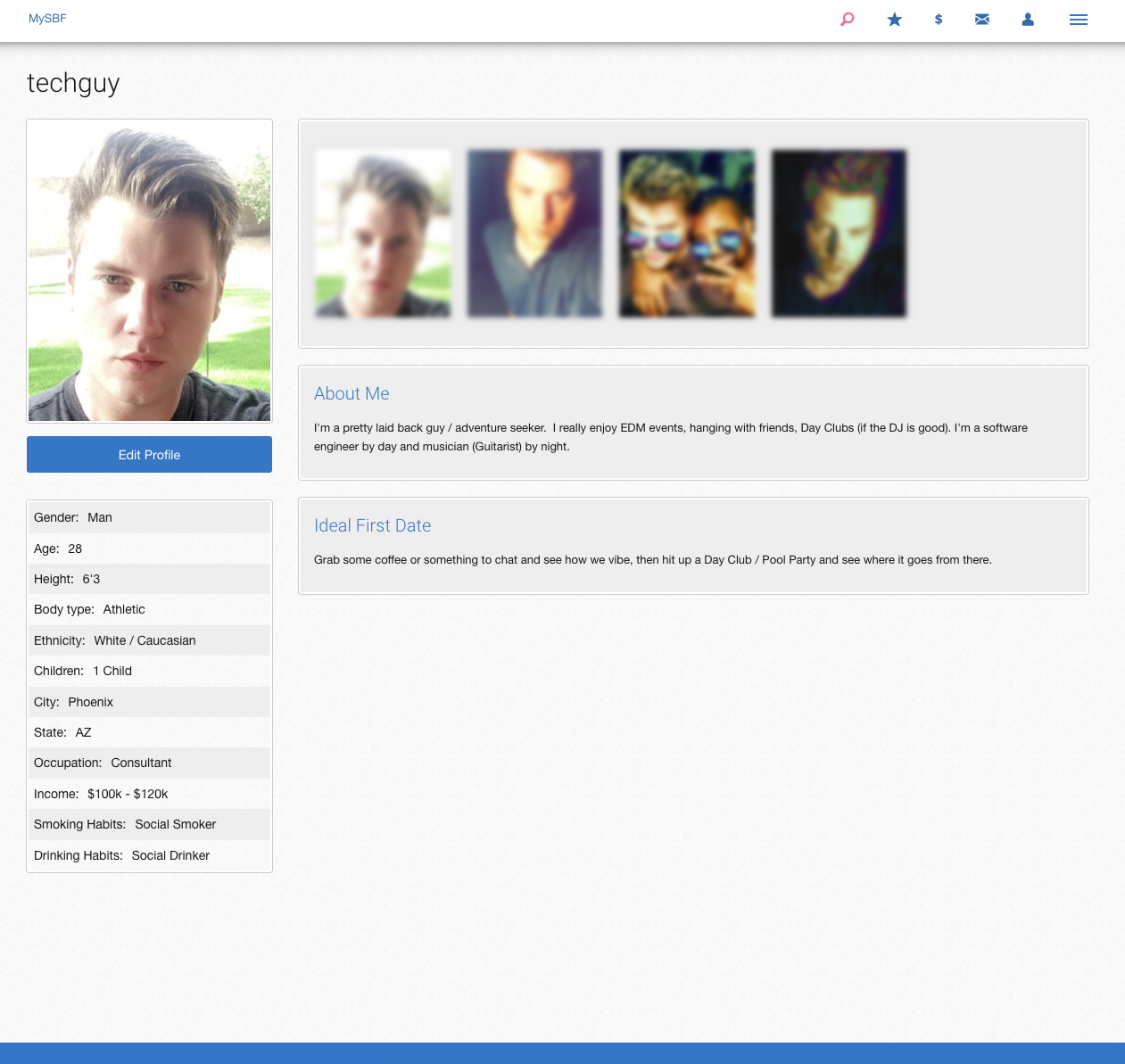 profile page